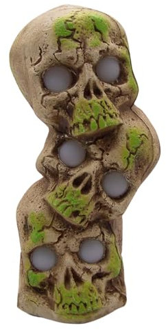 Wowser Leuchtende Swammy 3 Totenkopf-Figuren, freistehende Halloween-Dekoration, 33 cm