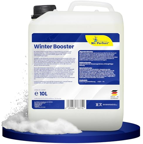 Mr. Perfect® - Effektiver Winter Booster 2x10L | Pool Wintermittel | Winterschutzmittel für Pools | Wintermittel für Pool | Pool Überwinterungsmittel Algizid | Einfache Winter Poolpflege