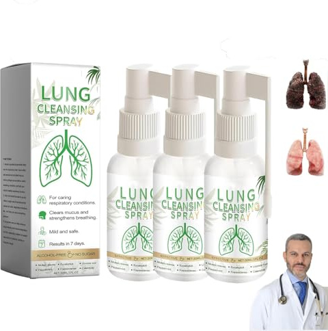 Breath Ease Lungenspray, Breathease Lungenspray, Lungenreinigungsspray, Herbal Lungenreinigungsspray,Lung Cleansing Spray (3PCS)