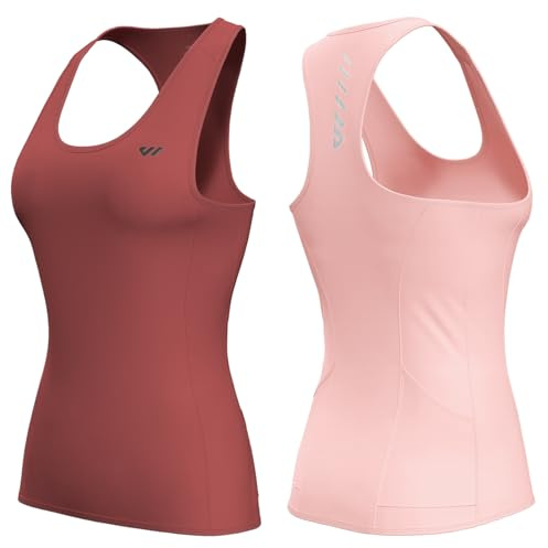 Lo.gas cykeltröja dam ärmlös cykeltröja andas racercykel jersey cykelskjorta mountainbike kvinnor sportskjortor för kvinnor linne 1–2-pack linne, 2 korallrosa-rosa, L
