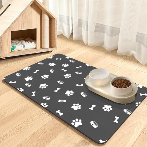 Tapis de Nourriture pour Animaux – Tapis Absorbant pour Gamelle de Nourriture et d'eau, Séchage Rapide, Tapis pour Nourriture de Chien et Chat