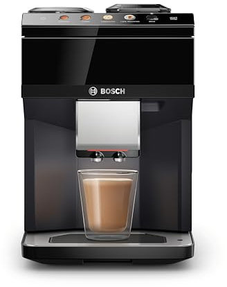 Bosch TPU40109 Serie 500 Vollautomatische Espressomaschine mit Vollkornfach und gemahlenem Kaffeek, TFT-Anzeige und Touch-Bedienfeld, externes Milchsystem und 9