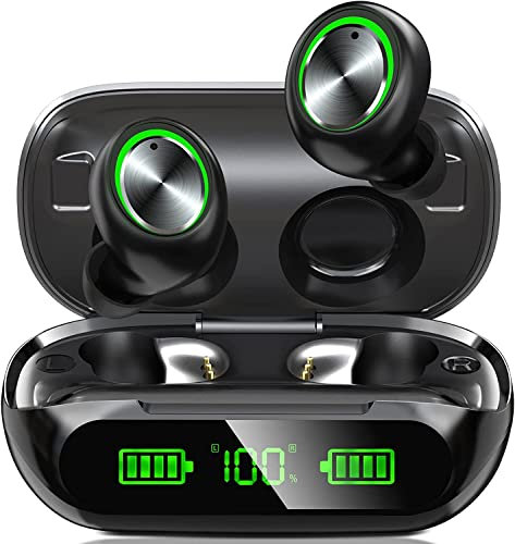 TAGRY Wireless Earbuds Bluetooth Headphones,LED Power Display/50H Play Time/Button Control/IP7 Waterproof TWS Earphones in-Ear w/HD Mic Hi-Fi Stereo Sound Headsets for Sports