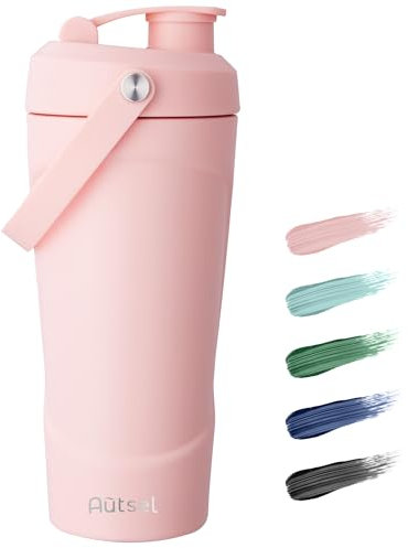 Autsel Shaker Proteinas, Vaso Mezclador Proteinas, 700ml Botella Gimnasio Sin BPA, Proteína Shaker a prueba de fugas, para polvo de proteína de suero cremoso sacude