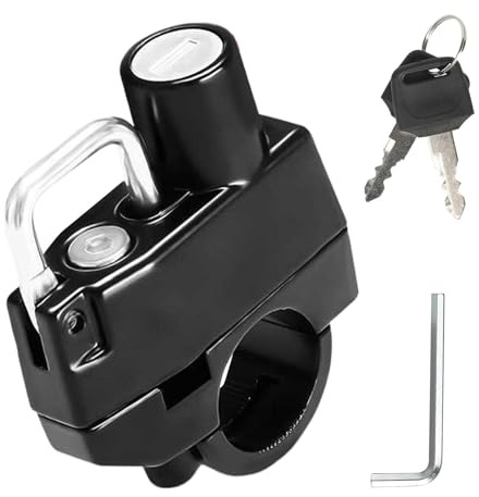 Verrou à combinaison à noir – Antivol pour casque de moto avec 2 clés, verrouillage de casque de guidon | Antivol multifonctionnel pour casque de vélo, moto, promenade