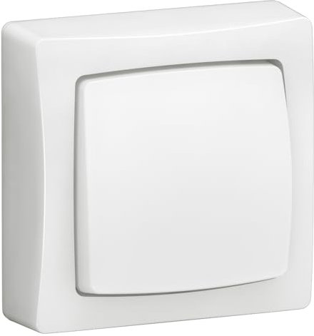 LEGRAND Interruttore-interruttore 10AX o pulsante 10A, gamma OTEO, meccanismo di superficie, bianco, 086001E