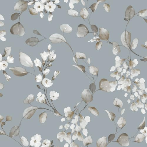 Rasch Rosalie Floral Flowers Leaf Trail Leaves Sage Green Lilac Wallpaper 260652