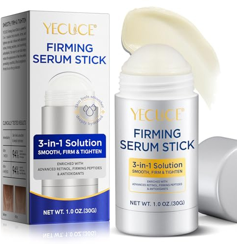 Retinolo Viso Siero, Firming Serum Stick con Retinolo, Peptidi Rassodanti e Antiossodanti, Stringe e Rassoda per Viso e Collo, Riduce Linee Sottili e Rughe, 30g