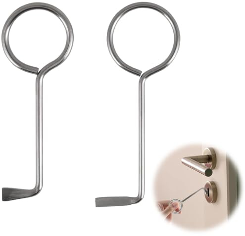 JAWUZ Dietrich Set 2-teilig, Profi Buntbartschlüssel Universal, Öffnungs-Werkzeug aus Edelstahl für Innentüren und Zimmertürschlösser, Praktisches Dietrichset für Türöffnungen.