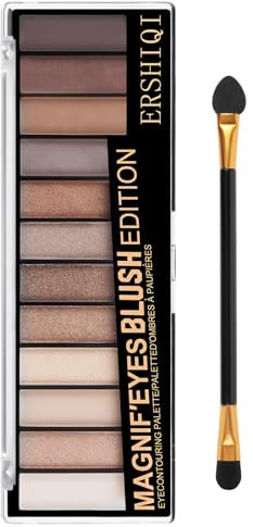 BUTBU Marrón Paletas de Sombras de Ojos, 12 Colores Eyeshadow Palette, Paleta Maquillaje Profesionales, Fórmula Vegana, Warm Neutrals, con Múltiples Acabados: Mate, Perlado y Satinado