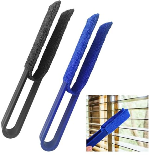 Fogcosy 2 Pcs Blind Cleaner Tool, Removable Dual Head Blinds Duster, Window Blind Cleaner Duster Brush, Blinds Cleaning Tools for Window Blinds, Air Conditioner Vents, Fans, Car Vents (Blue,Grey)
