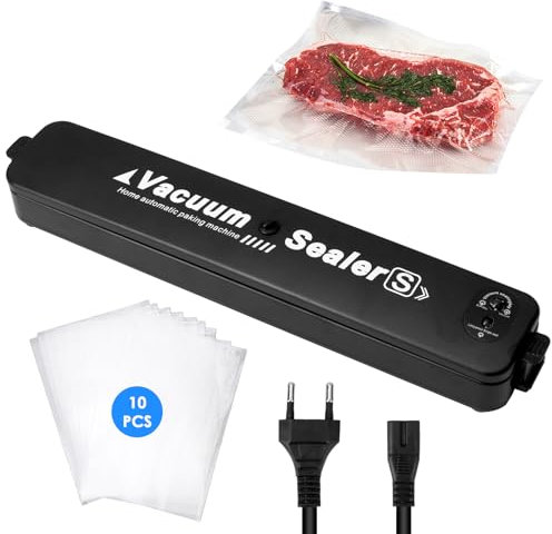 Machine Sous Vide Alimentaire Noir – Appareil Multifonctionnel Avec Aspiration Rapide, Longueur De Scellage De 30 Cm, 10 Sacs Sous Vide Inclus, Idéal Pour La Cuisine Et Le Camping