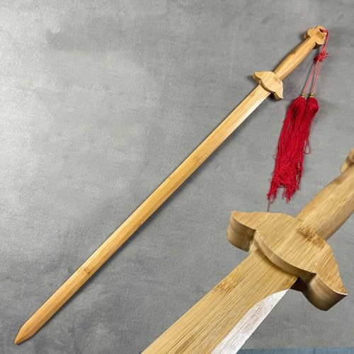 HJHUUA Bambus-Tai-Chi-Schwerter,Holz-Trainingsschwert,handgefertigtes Bokken,Holz-Katana Als Geschenk,Kampfsport-Training,Requisiten,Cosplay – 102 cm