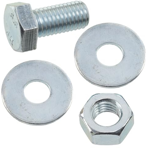 AERZETIX - Kit ensemble de 10 boulons M12x25 mm à tête hexagonale + 20 rondelles larges M12x36 mm + 10 écrous hexagonaux M12 pour bricolage et fixation légère | en acier