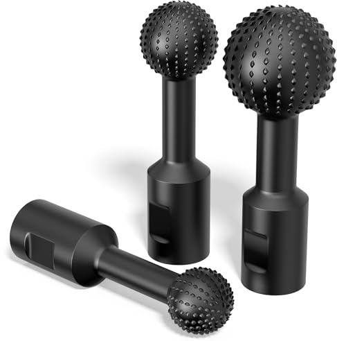 BURMONG 3-PC Sphere Rotary Burr Set - 5/8-11 Thread Ball Gouge Attachments for 4-1/2 & 5 Angle Grinders | Carbide Steel Power Tools for Wood Hollowing, Slotting, Engraving & Polishing (3 Sizes)