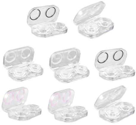 Toyvian Boîte Lentilles de Contact Transparente Étanche Set Portable Étui Rigide avec Joint Étanchéité pour Lentilles Souples Kit de Rangement Compact