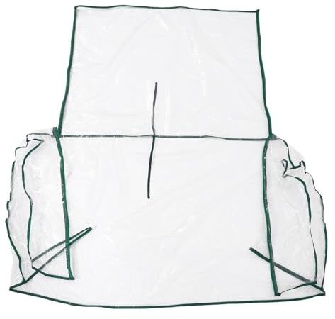 IWOWHERO Bâche de Serrage Transparente en PVC 70X50X70 CM Maille Intégrée Couverture de Remplacement pour Mini-Abris d'Extérieur Serrage à Fleurs Protection Intempéries et Circulation