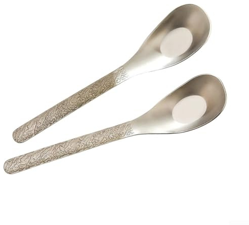 Axorafow Pure Spoon Campeggio ed Escursionismo, leggero resistente al calore, stoviglie all'aperto zuppe e riso, posate portatili argento 17,2 cm (D B)