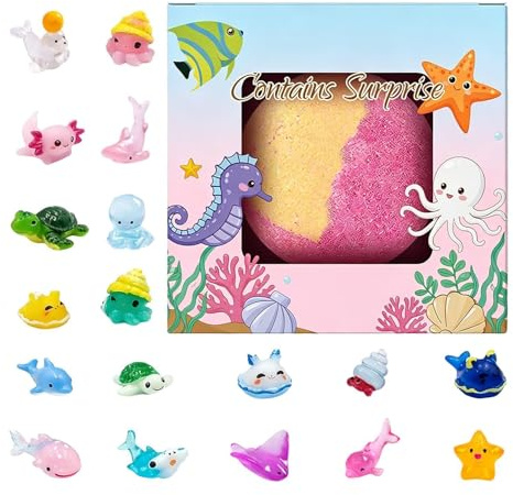 Palline da Bagno Calze della Befana Colorate Effervescenti con Giocattolo | Sfera Effervescente per Bagno Schiuma per Compleanno Festa dei Bambini e Famiglia