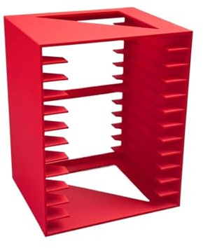 Skivställ Hem Minimalistisk CD-skivställ PP skrivbordshylla for albumförvaring(Red)