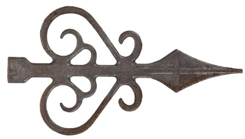 JUMPLAWN Iron Fence Toppers with Decorative Shaped Design Easy to Install Fence Post Finials for Gate for Outdoor Garden and Farmhouse Décor