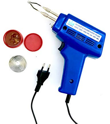 CEVAL France Kit Pistolet à souder 100W – Avec étain et graisse à décaper – Idéal pour travaux électroniques et automobiles