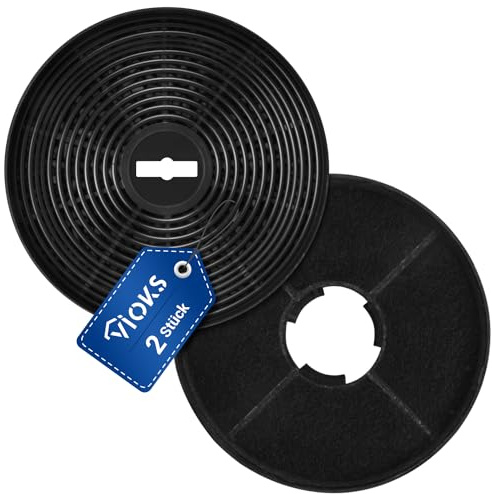 VIOKS Aktivkohlefilter Dunstabzugshaube Set 2 Stk 170mmØ Ersatz für Oranier Aktivkohlefilter KSC 700 - Kohlefilter für Dunstabzugshauben Gorenje DKF2500, DKO500M / MAN Leo, Mini, Jupiter