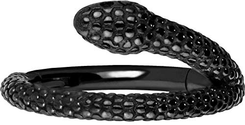 PIERCINGLINE Chirurgenstahl Segmentring Clicker | Schlange | Piercing Ohr Helix Conch Ring | Farb- und Größenauswahl