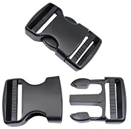BAIWOAK Schnellverschluss-Schnallen, 3,8 cm breit, 2 Stück, doppelt, verstellbar, kein Nähen, robust, Kunststoff, Ersatz für Nylon-Gurtband, Rucksack, Gürteltasche, Hundehalsbänder