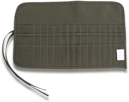 Tiiyee 30 Slots Paint Brush Holder, Canvas Pencil Roll, Paint Brush Storage Watercolor Pouch Large Capacity Makeup Brushes Case Organizer for Oil Gouache Artist Draw Pen Up Bag Brushes Army Green
