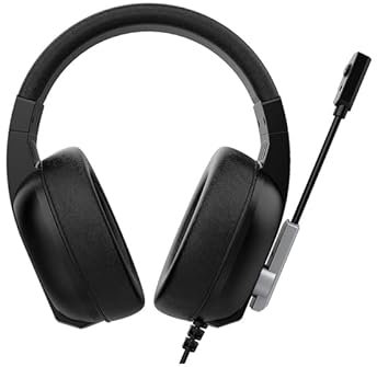 Lenovo Gaming Headphones for PC HU75 - Auriculares para computadora con micrófono RGB Light Gaming Headphones para PS4 / PS5 Console Laptop Xbox Mini 3.5mm Jack USB
