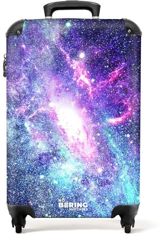 NoBoringSuitcases.com® Kinderkoffer Jungen Handgepäck Koffer Reisetasche mit Rollen Geschenk - Sternenhimmel - Weltraum - Koffer Kinder Jungen Trolley Koffer klein, 55x40x20
