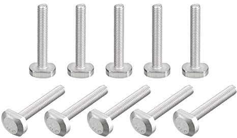 QUARKZMAN 10 uds M6x40mm T Ranura Inserción Perno Deslizantes Pernos | T Forma Tornillos, 304 Inoxidable Acero, para T Carril, T-Ranura Perno