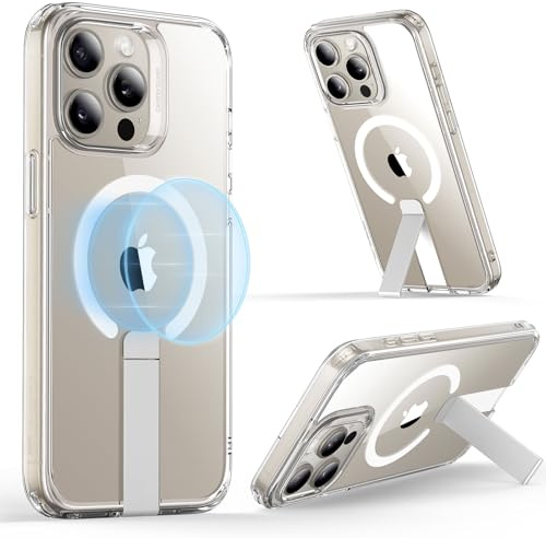 ESR für iPhone 15 Pro Max Hülle mit Flickstand, für MagSafe, Klar | Militärischer Sturzschutz, Kratzfest