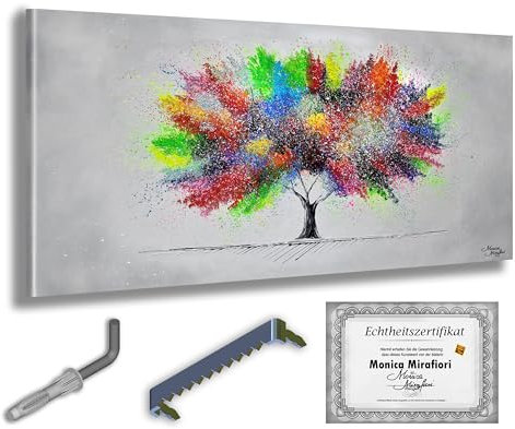 Monica Mirafiori I 100% HANDGEMALT I Gemälde Wunder Baum 140x70cm | Gemälde Handgemalt | Acrylgemälde | Sehr Großes Acrylbild I Moderne Kunst I Kunstbilder