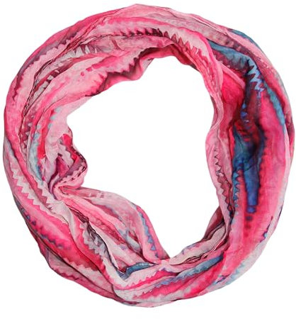 beybey® feiner Batik Damen Seide Loop Schal in unwiderstehlichen Farben - hochwertiger Seidenschal - Schweizer Alpen (pink rosee)