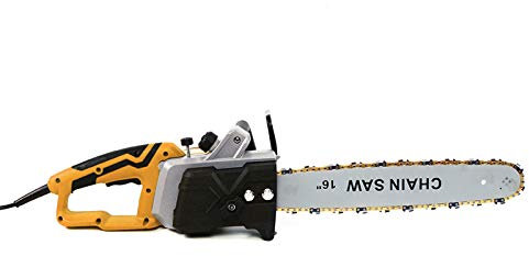 gegeweeret Motosierra eléctrica de 2000 W de 16 pulgadas, potente 800 m/min, sierra eléctrica de mano, 35 cm de madera aserrada para trabajar la madera, para cortar, 22 cm x 80 cm, amarillo