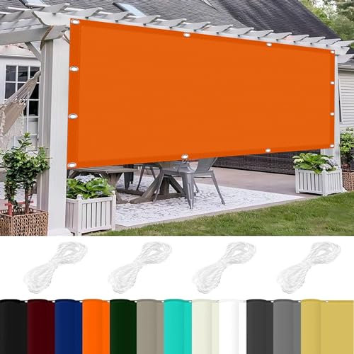Sonnensegel Wasserdicht Rechteckig 2 x 2.6 m 98% UV Schutz Sonnensegel Nach Mass mit Ösen Und Kordel,Ohne Bohren für Balkon Terrasse Garten Camping, Orange