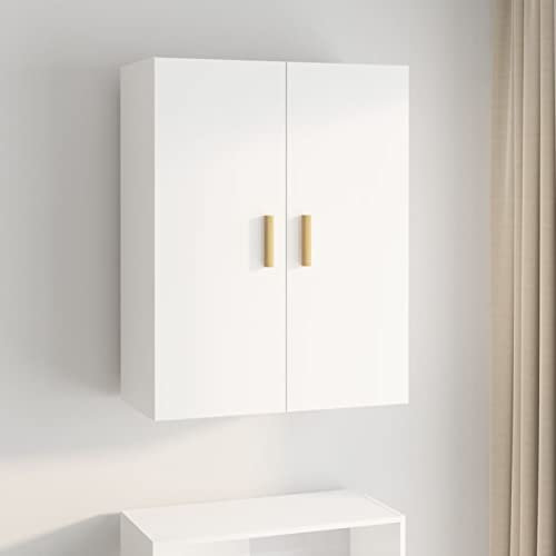 ShCuShan Hängeschrank Hochglanz-Weiß 69,5x34x90 cm Wandschrank HäNgend HäNgeschrank Schlafzimmer Wandschrank KüChenhäNgeschrank