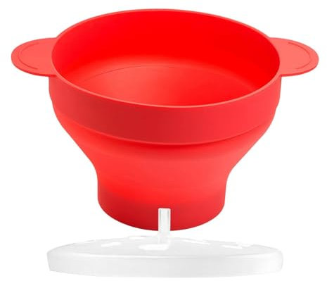 Silikon-Popcorn-Popper für die Mikrowelle,Silikon-Popcorn-Popper | Zusammenklappbare Schüssel mit Deckel und Griff,Kein Öl erforderlich, spülmaschinenfester Mikrowellen-Popcorn-Maker für Kinder-Snack
