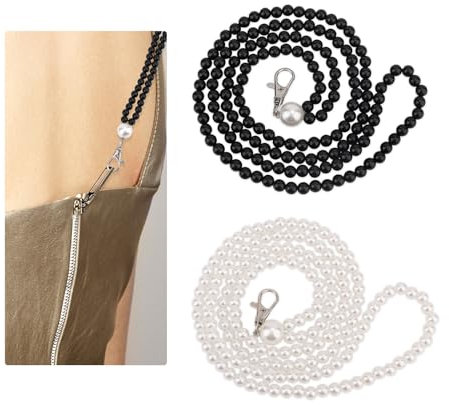 2 Stk Reißverschlusshelfer für Kleider, Schwarz und Weiß Reißverschlussschieber Kunststoff Zinklegierung Reißverschlusshelfer Reißverschlussziehhilfe für Kleider zum Selbertragen