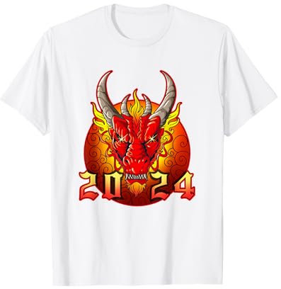Animal Mythique Nouvel An Chinois Tête De Dragon 2024 T-Shirt