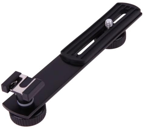 ACEXIER 1PC Dual Camera Mount Flash Staffa di Estensione Barra Dritta Flash Staffa di Montaggio Staffa per Fotocamera