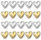 BelleVive Lot de 20 aimants décoratifs en forme de cœur pour réfrigérateur, tableau blanc, casier, forte adhérence, aimants décoratifs pour la maison, or + argent