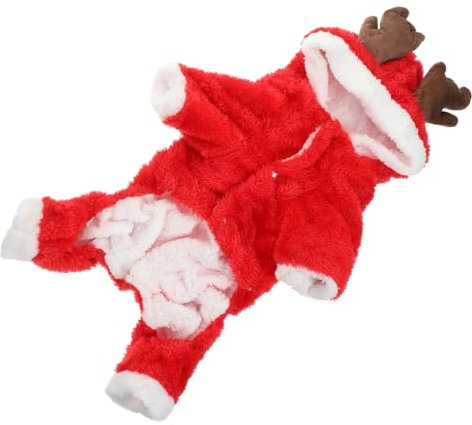 COLLBATH Elchkostüm Für Welpen Aus Korallenfleece Wärmendes Haustier-weihnachtsoutfit Mit Vierbeinigem Design Für Hunde