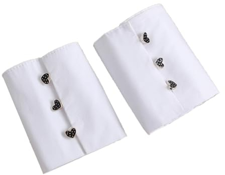 LoudSung Mangas falsas, puños de muñeca con volantes florales en capas, mangas falsas desmontables, puños de encaje, elegantes para mujeres y niñas, E-Blanco, 16