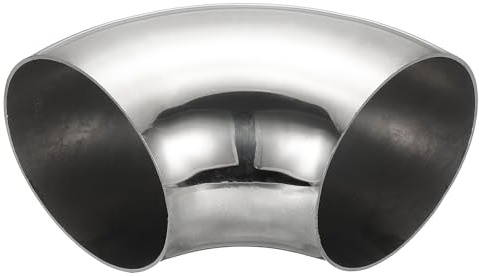PATIKIL 1 Stück Edelstahl Rohrbogen 90 Grad Bogen, 76mm ID Stahl Auspuffbogen Auspuffrohrverbinder Edelstahlbogen 304 Edelstahl Rohr für Auspuffrohr Treppengeländer Auto HVAC