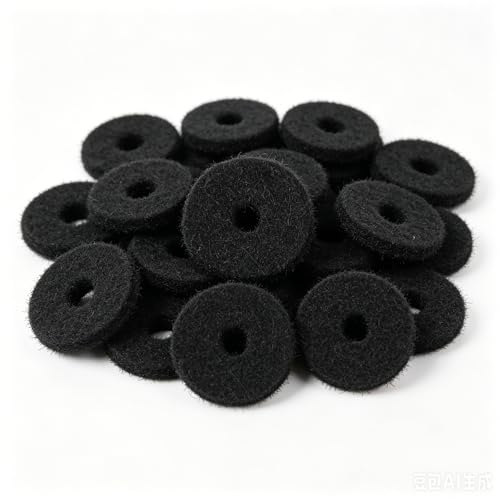 Filz-Knopfscheiben für Gitarrengurte, Schlösser, Blöcke, langlebig, rutschfest, hält den Gurt an Ort und Stelle, schützt die Gitarre, passt für die meisten (Black)