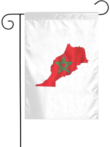 Drapeau du Maroc imprimé carte décoration de vacances extérieur drapeau de Noël résistant à la décoloration hiver pelouse porche patio décoration extérieure