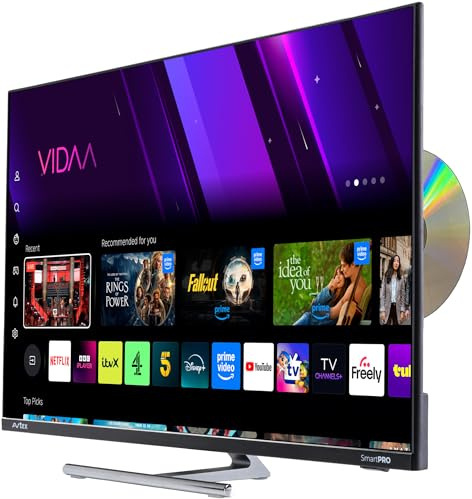 Avtex AV21DS SmartPro 21.5 Freely TV/DVD – Portable Full HD LED Smart TV with Freeview HD, Satellite Tuners, Wi-Fi, 12V/24V DC & AC Power – For Caravan, Motorhome, Boat, Home